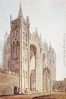 Thomas Girtin Famous Paintings - The West Front of Peterborough Cathedral